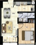 1br - 39 sqm layout